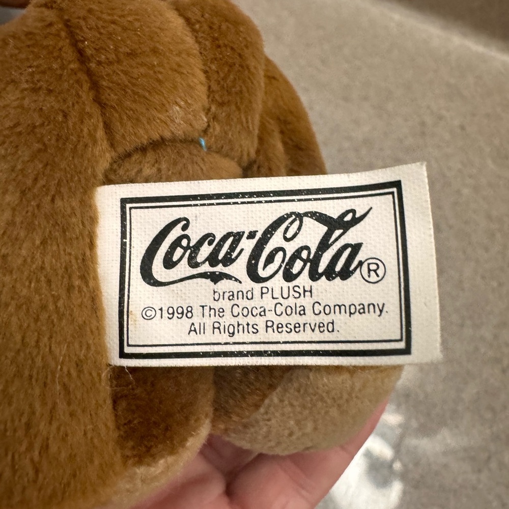 Vintage 1998 Coca Cola Plush Moose Collectible 5” Stuffed Animal Toy Coke Bottle - Picture 5 of 5